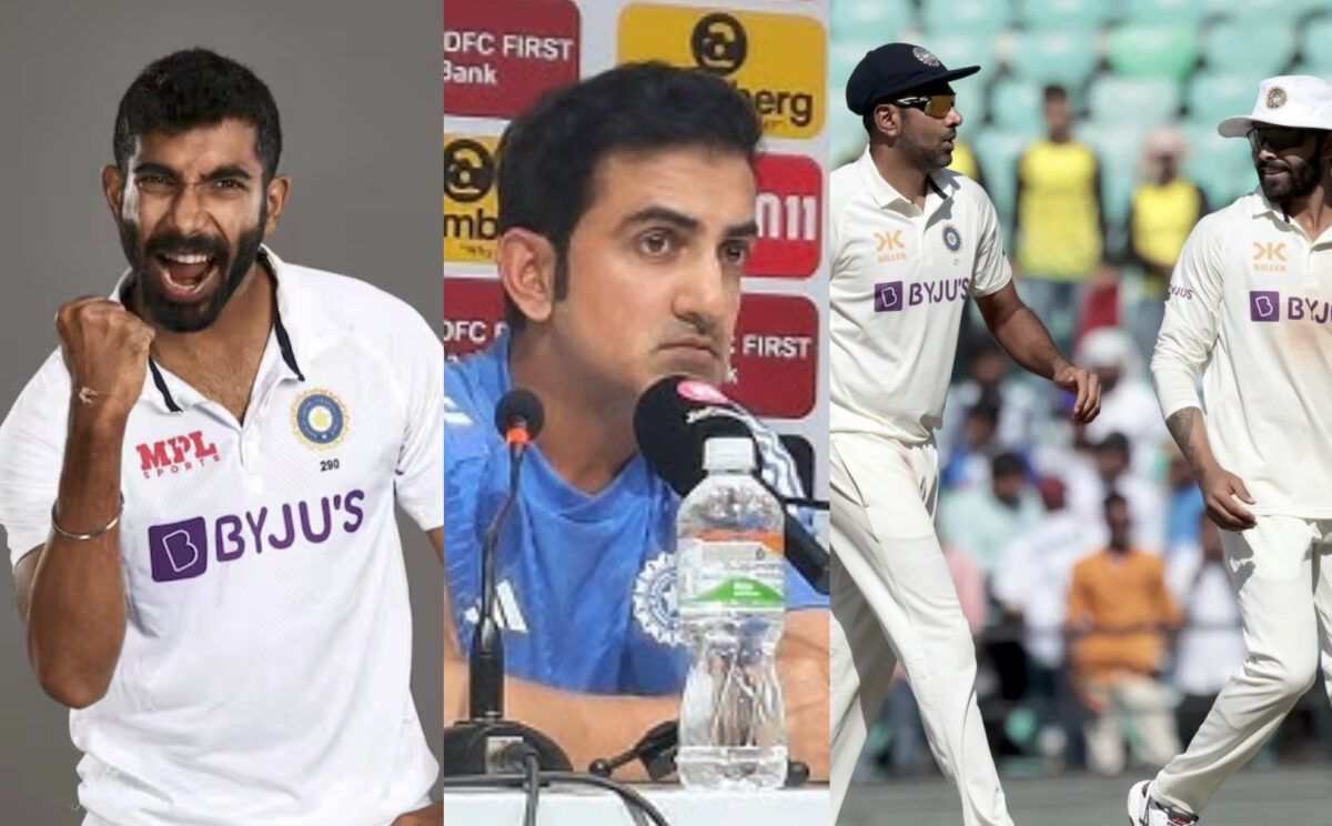 Jasprit Bumrah, Ravi Ashwin and Ravindra Jadeja with Gautam Gambhir