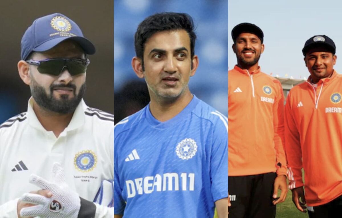 Gautam Gambhir, Rishabh Pant, Sarfaraz Khan and Dhruv Jurel