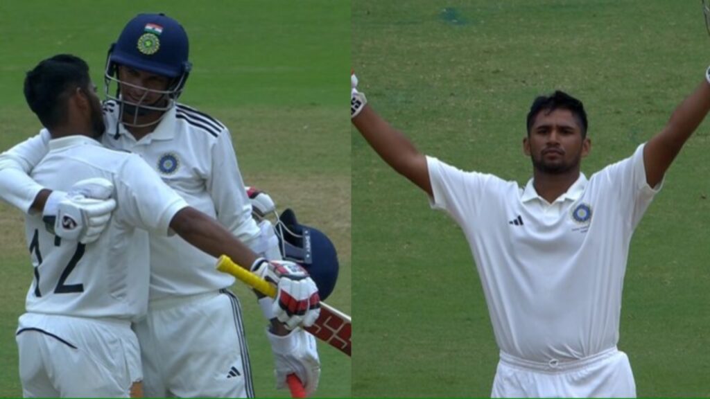 Partnership between centurion Musheer Khan and Navdeep Saini.