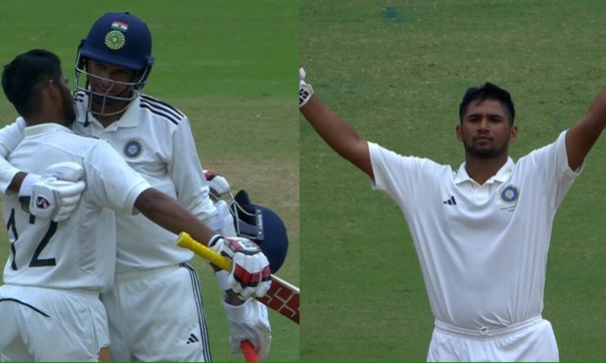 Partnership between centurion Musheer Khan and Navdeep Saini.