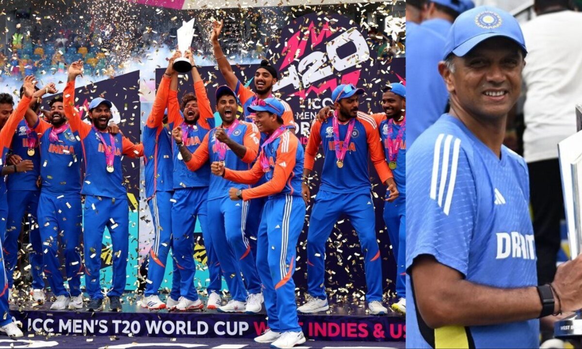 Rahul Dravid and India's T20 World Cup 2024 winning moment.