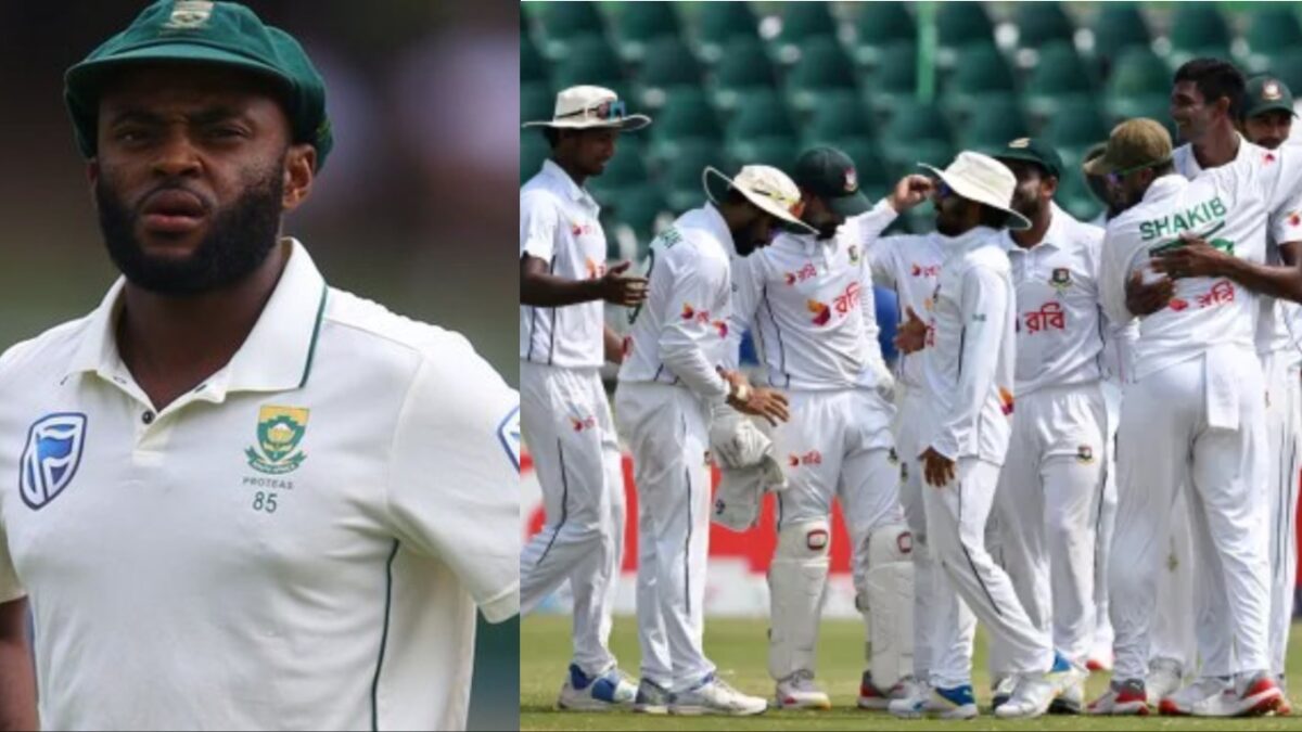 South Africa's Test captain Temba Bavuma and Bangladesh Test team.