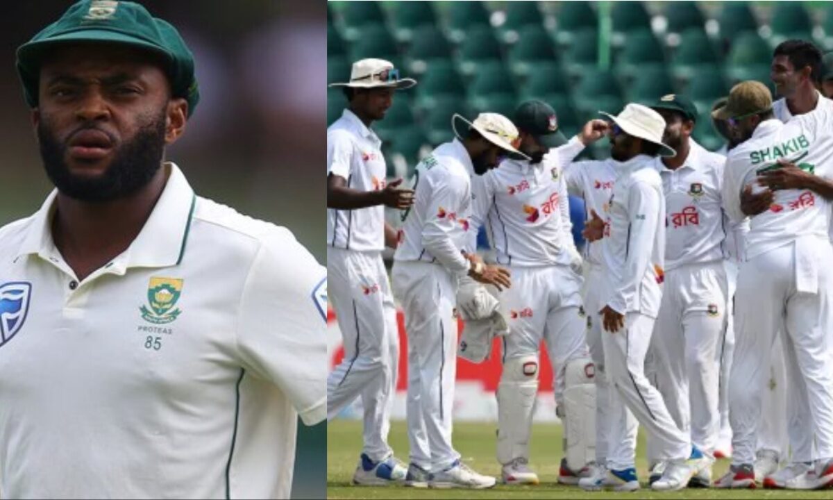 South Africa's Test captain Temba Bavuma and Bangladesh Test team.