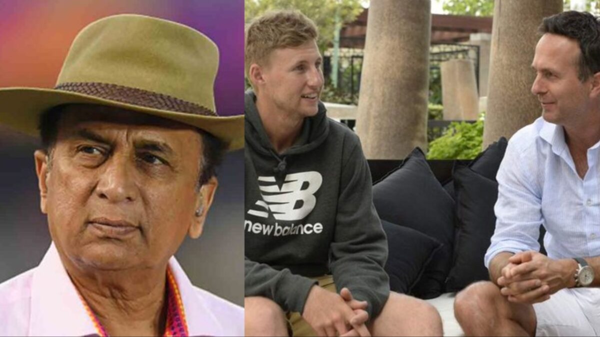 Sunil Gavaskar, Joe Root and Michael Vaughan.