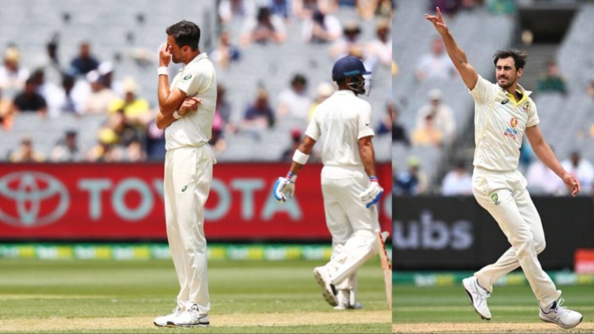 Mitchell Starc and Virat Kohli.