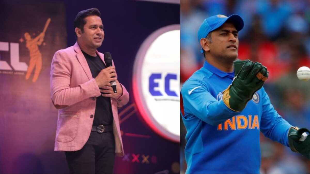 Aakash Chopra and MS Dhoni.