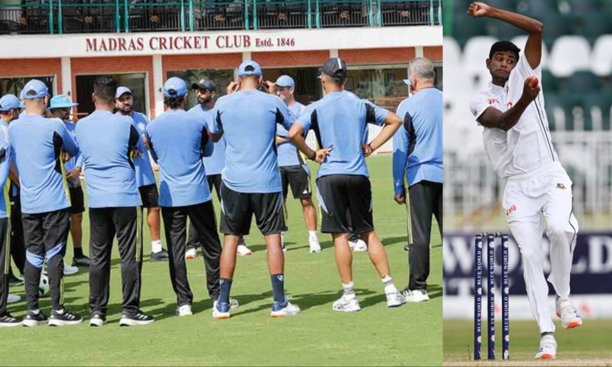 India's Test team and Nahid Rana.