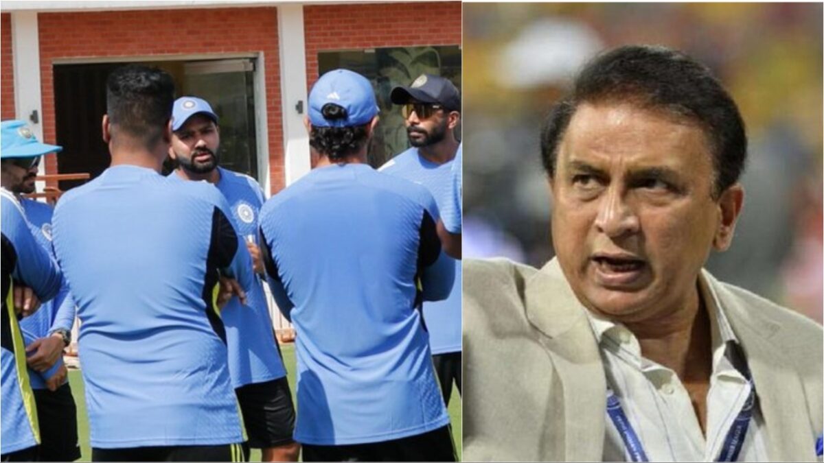 Sunil Gavaskar and Indian Test Team.