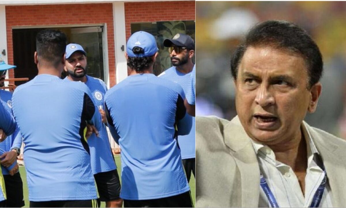 Sunil Gavaskar and Indian Test Team.