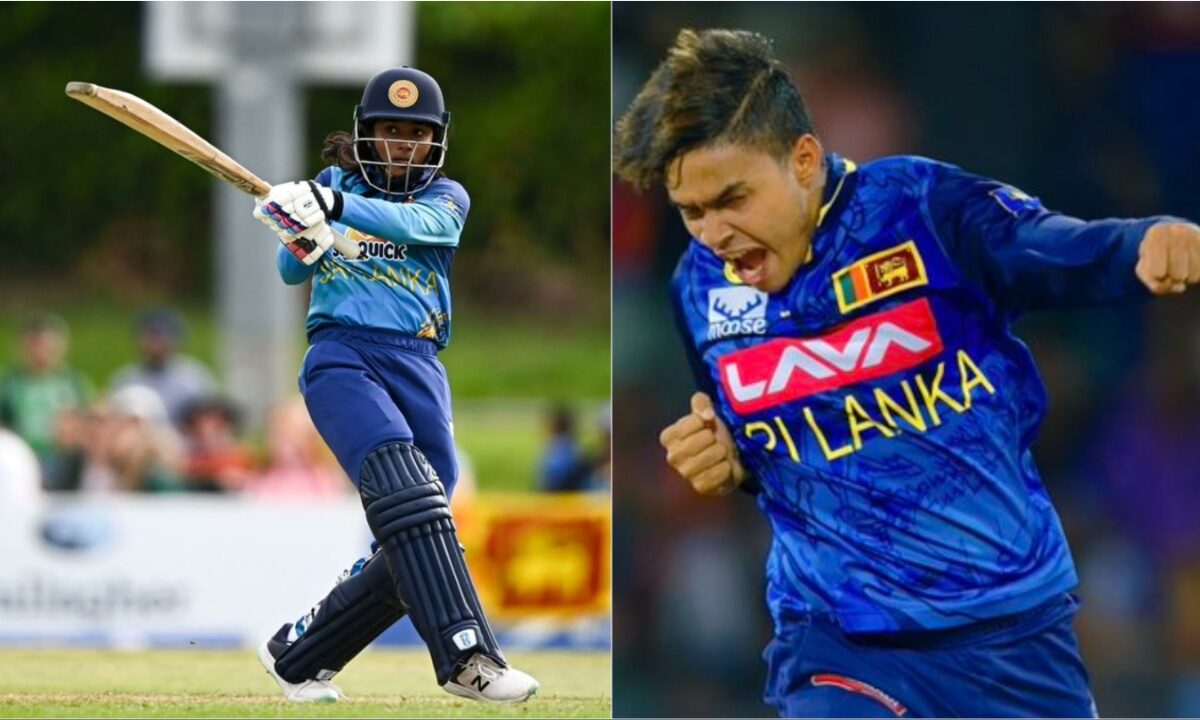 Dunith Wellalage and Harshitha Madavi- the two ICC award winners.