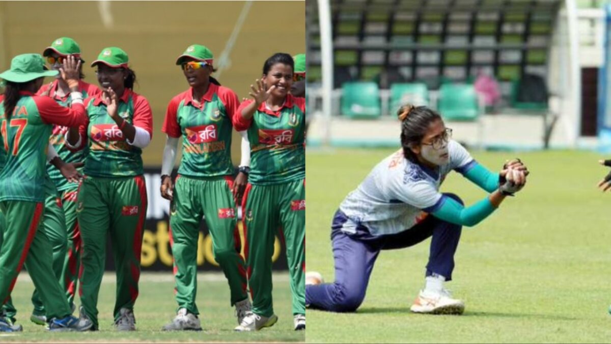 Bangladesh T20I team and Fathima Khatun.