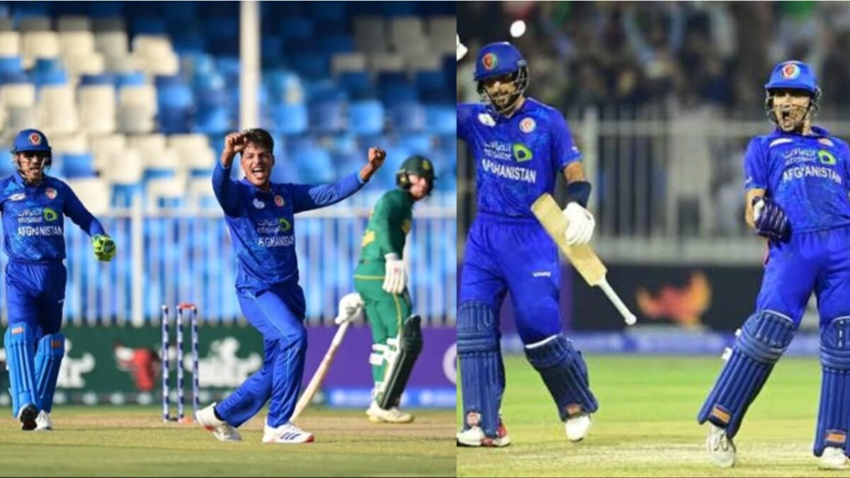 Afghanistan players against South Africa in ODI series.