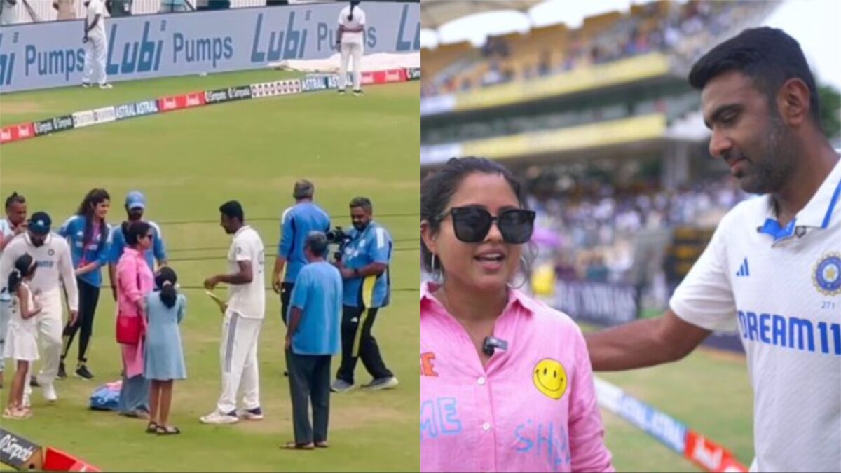 Ravichandran Ashwin with his wife.