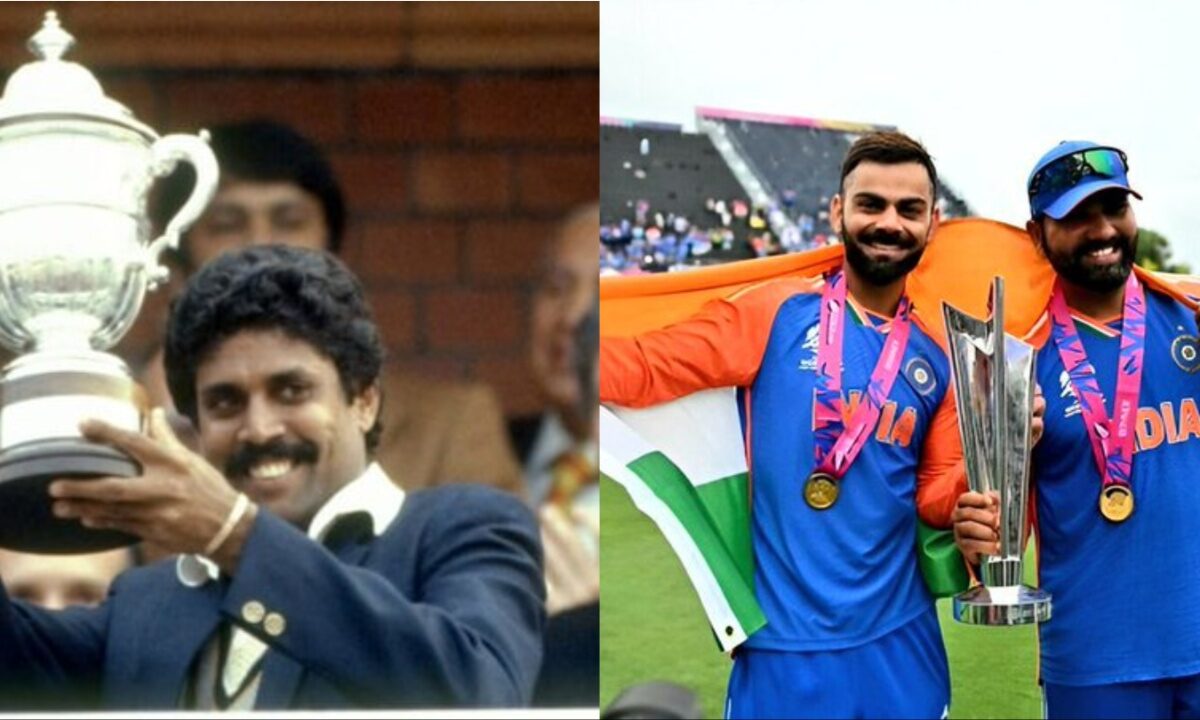 Kapil Dev, Rohit Sharma and Virat Kohli.