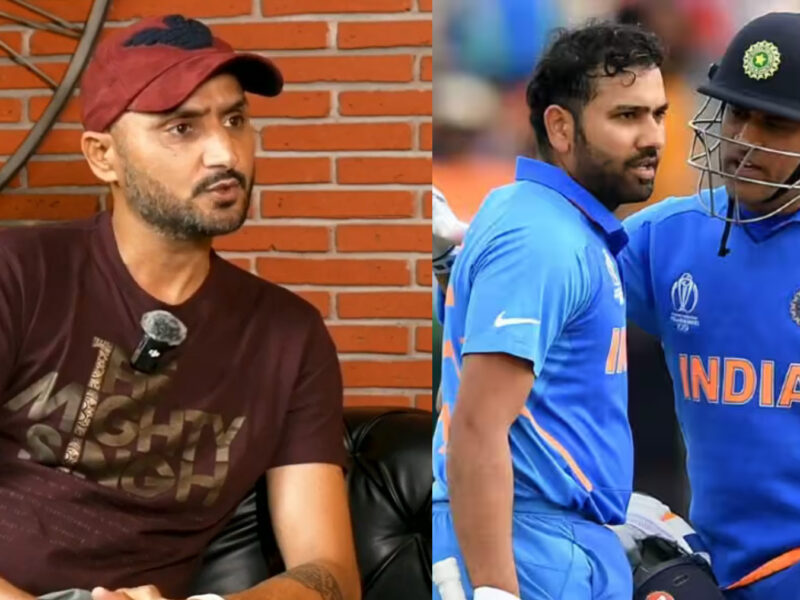 Rohit Sharma, MS Dhoni and Harbhajan Singh