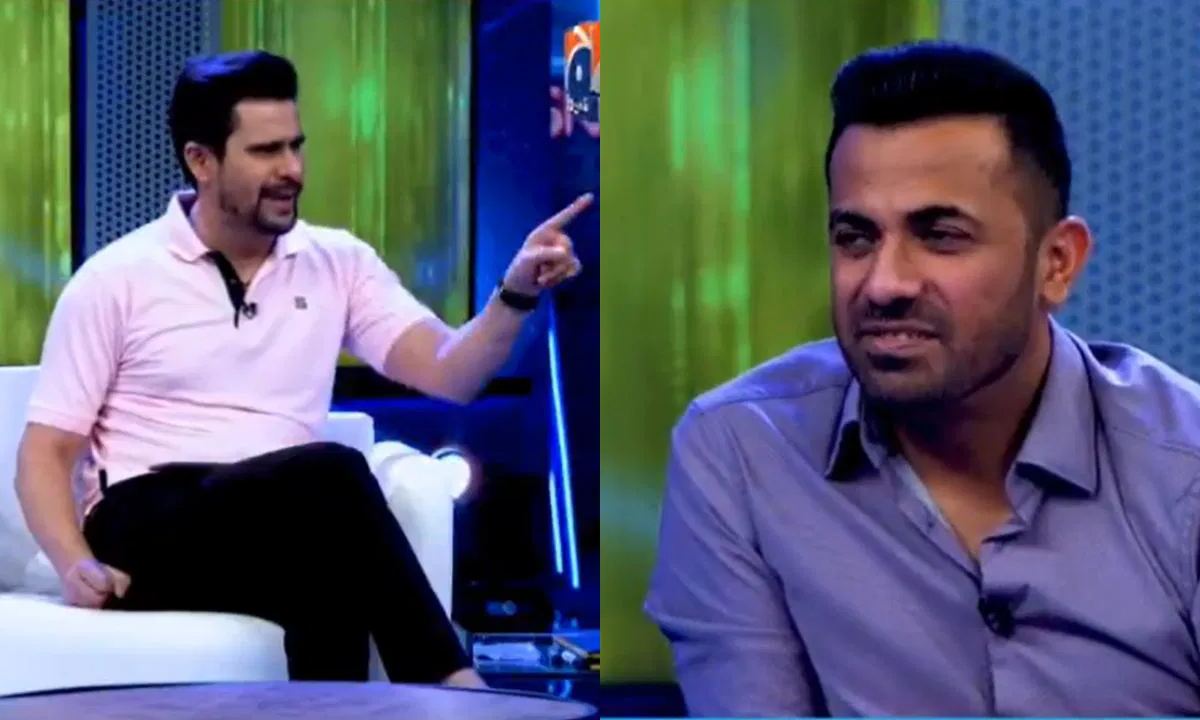 Wahab Riaz and Tabish Hashmi. Photo- ARY News ScreenGrab