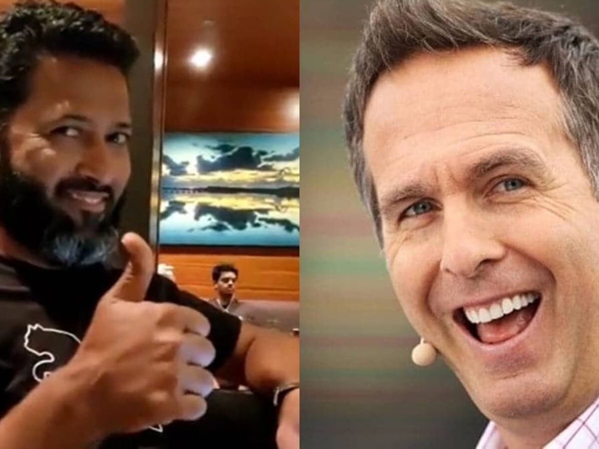 Wasim Jaffer and Michael Vaughan. Photo- Twitter