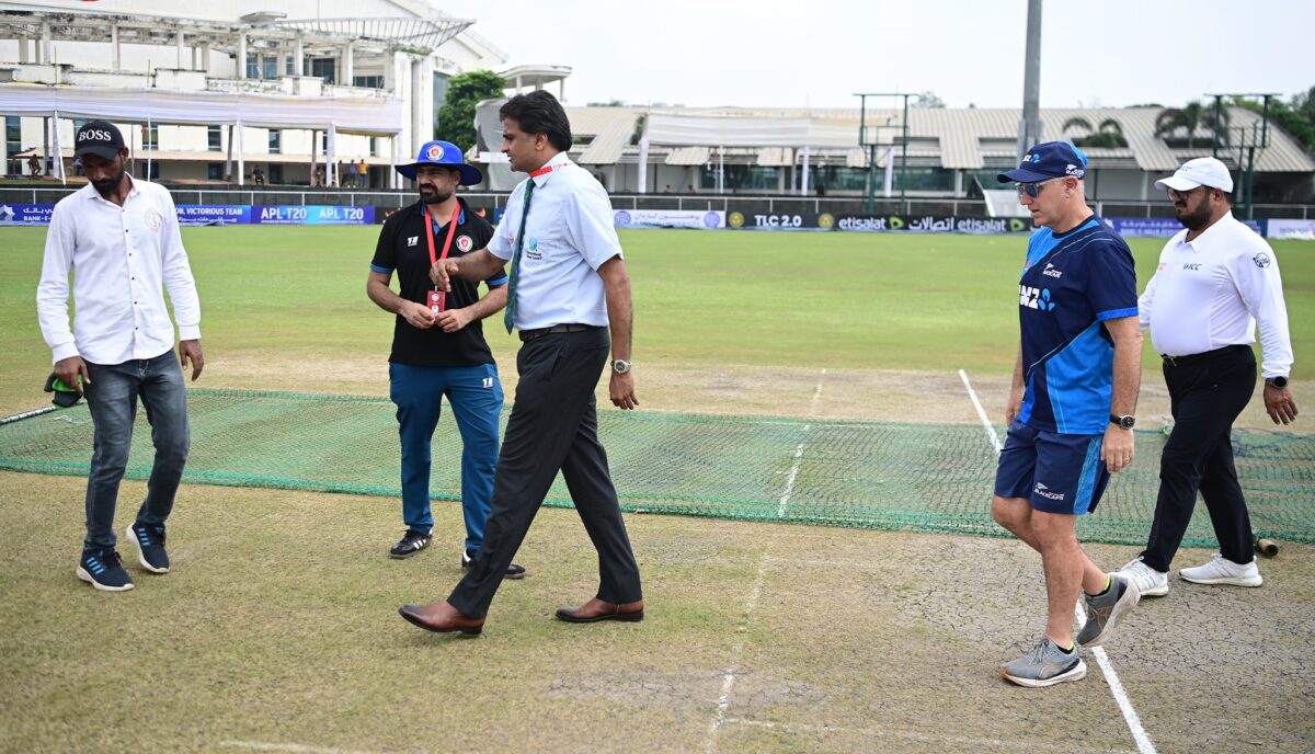 Javagal Srinath inspecting Greater Noida Stadium. Photo- Afghanistan board Twitter