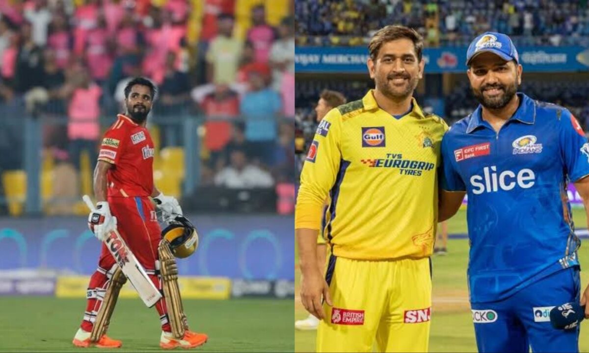 Jitesh Sharma, MS Dhoni and Rohit Sharma.