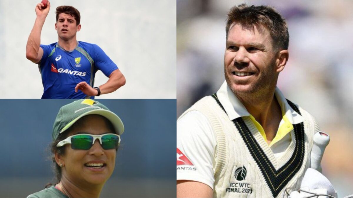 David Warner, Moises Henriques and Lisa Sthalekar.