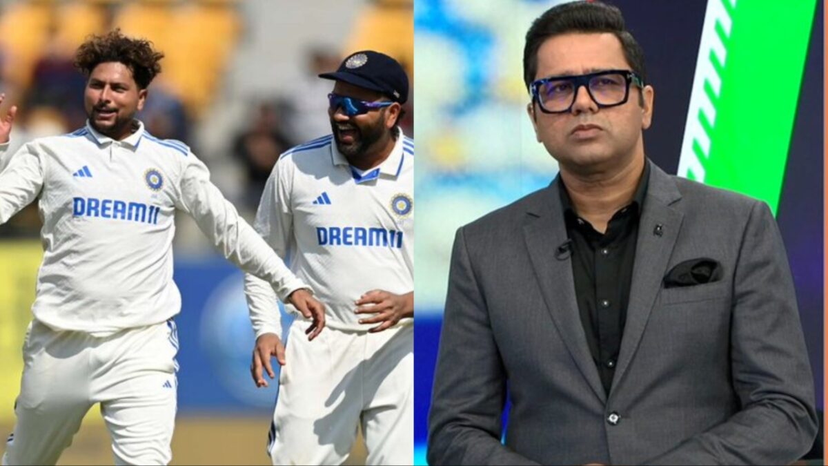 Kuldeep Yadav, Rohit Sharma and Aakash Chopra.