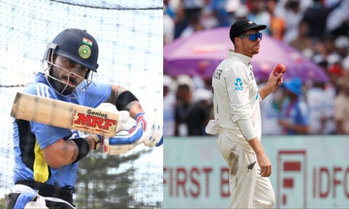 Virat Kohli and Mitchell Santner.