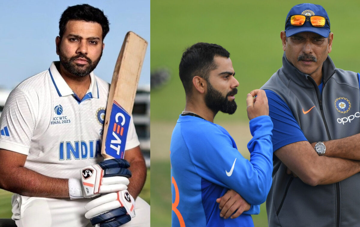 Rohit Sharma, Virat Kohli, Ravi Shastri. Photo- Getty