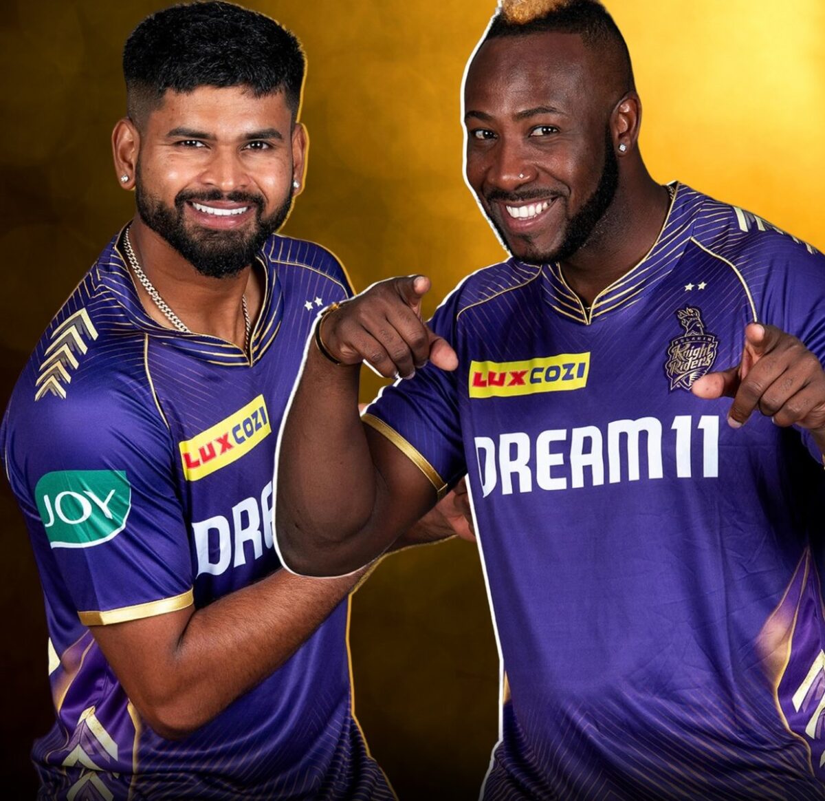 Shreyas Iyer and Andre Russell. Photo- KKR