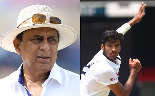 Sunil Gavaskar and Washington Sundar. Photo- Twitter