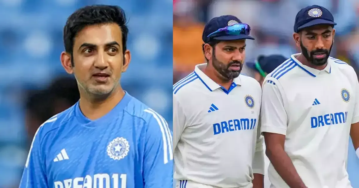 Gautam Gambhir, Rohit Sharma and Jasprit Bumrah. Photo- X