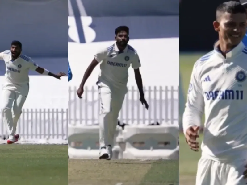 Watch- Jasprit Bumrah, Mohammed Siraj Make India Batters Uneasy; Yashasvi Jaiswal Turns Leg-Spinner