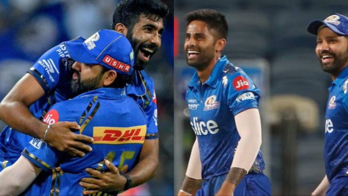 Suryakumar Yadav, Rohit Sharma and Jasprit Bumrah for Mumbai Indians in IPL 2025.