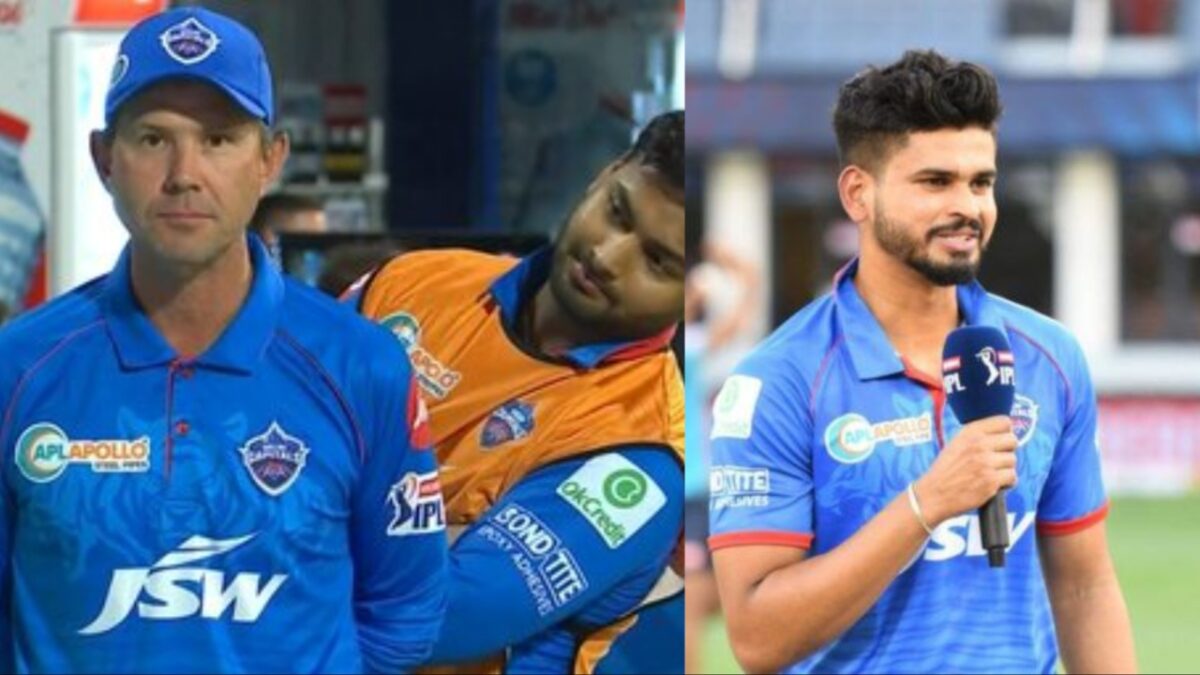 PBKS coach Ricky Ponting, Shreyas Iyer and Rishabh Pant.