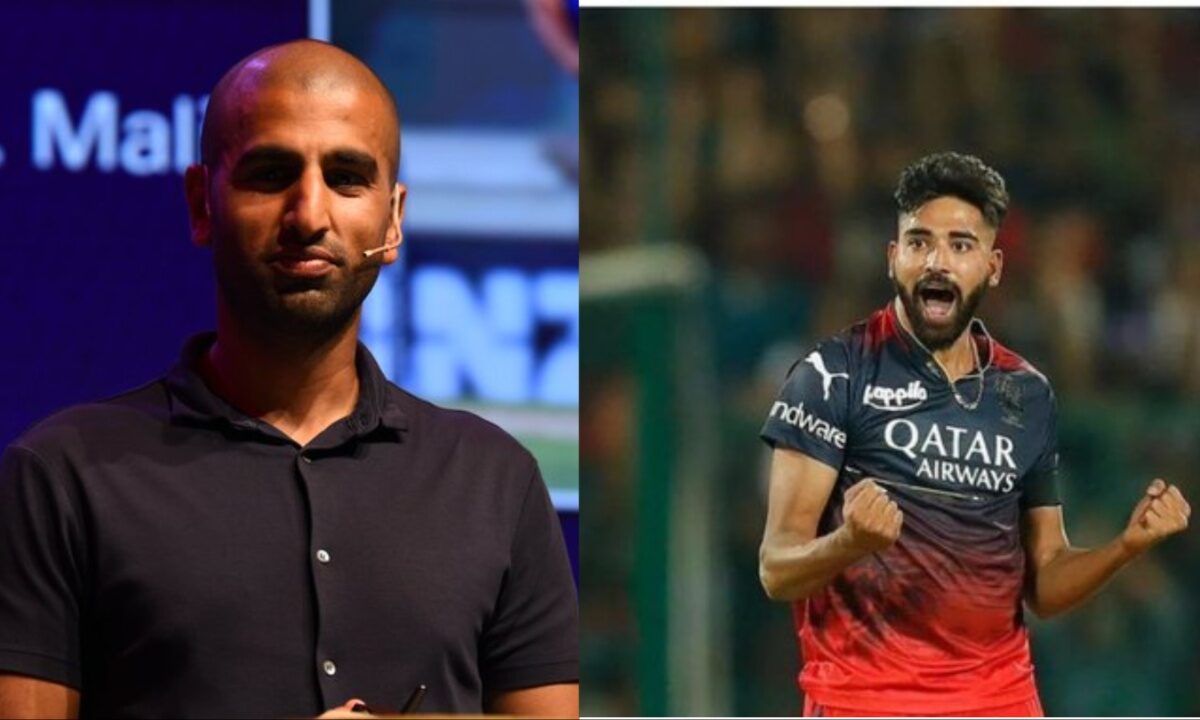 RCB Director of Cricket Mo Bobat and pacer Mohammad Siraj.