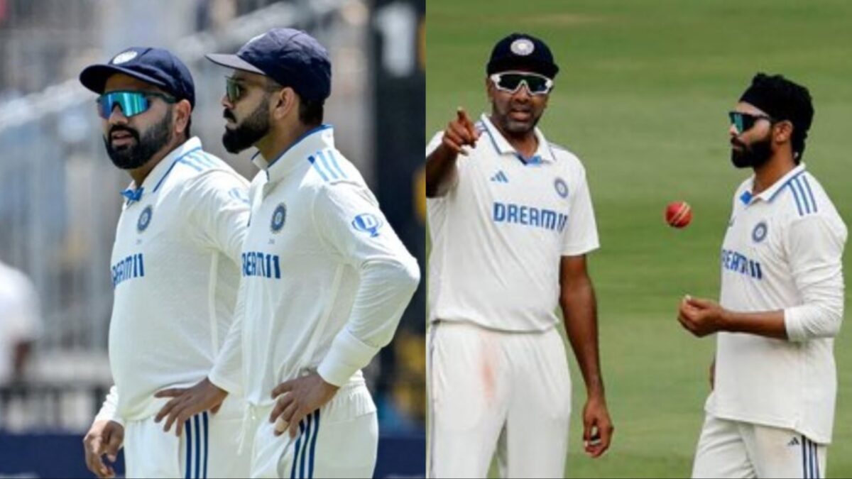 Virat Kohli, Rohit Sharma, Ravindra Jadeja and Ravichandran Ashwin of India.