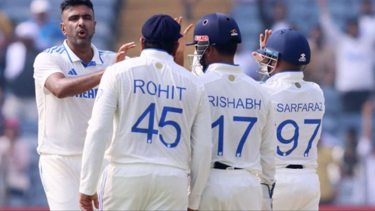 Ravichandran Ashwin, Rishabh Pant, Sarfaraz Khan and Rohit Sharma.