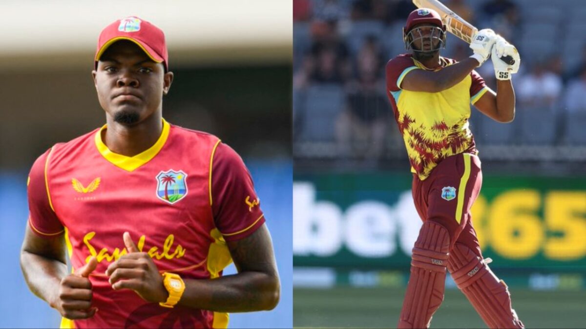 Alzarri Joseph and Andre Russell of West Indies.