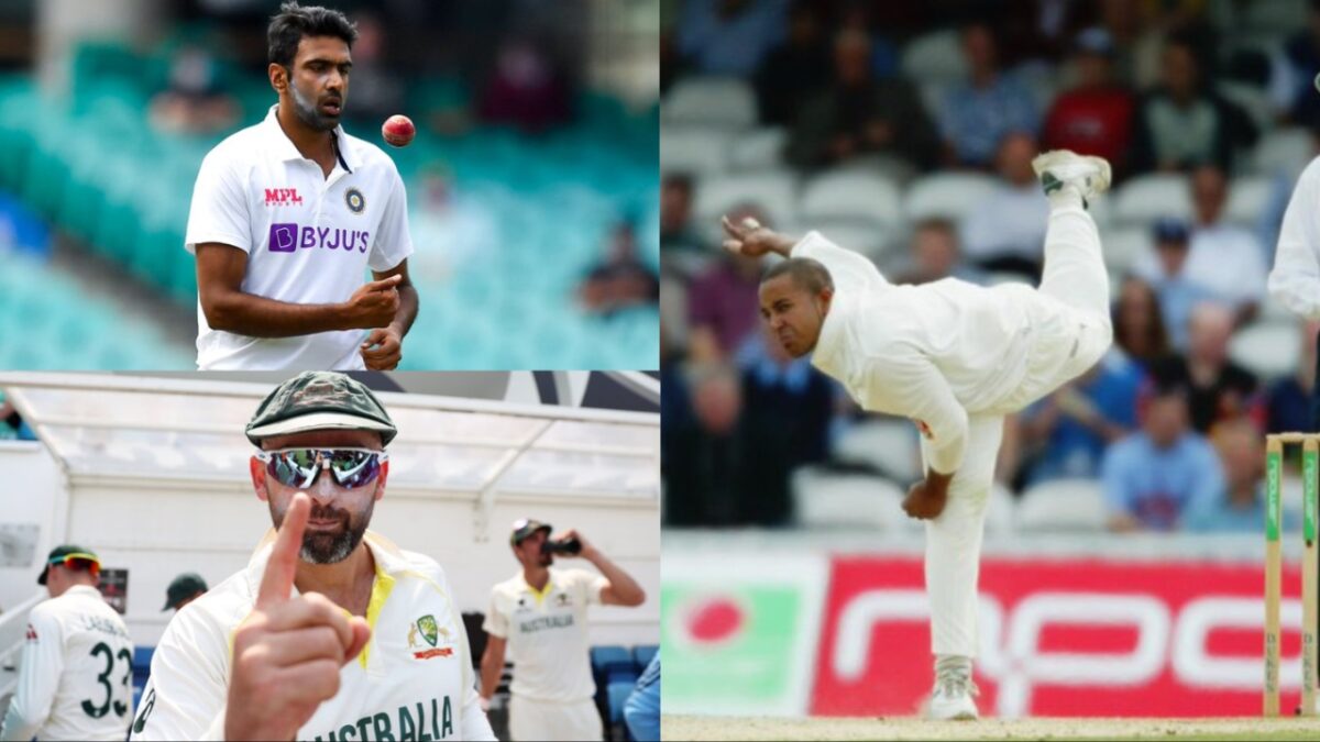 Ravichandran Ashwin, Nathan Lyon and Paul Adams.