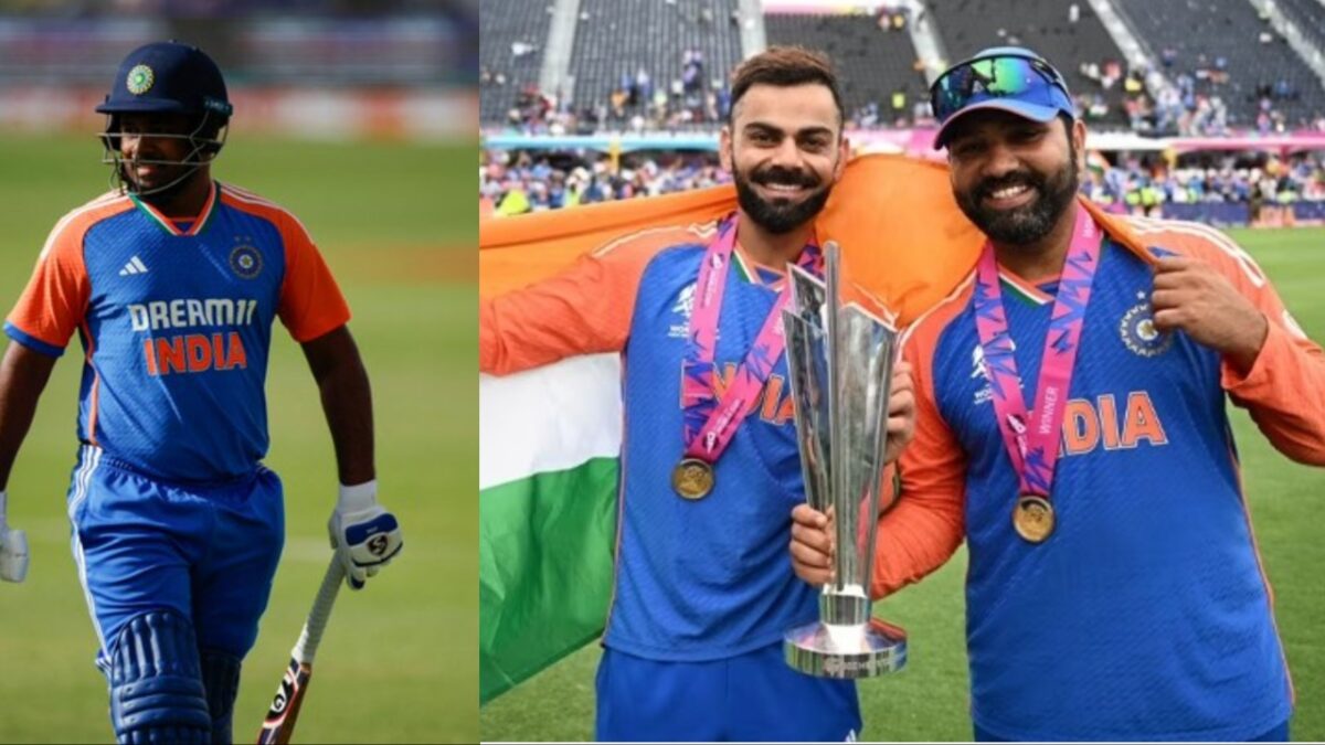 Sanju Samson, Rohit Sharma and Virat Kohli.