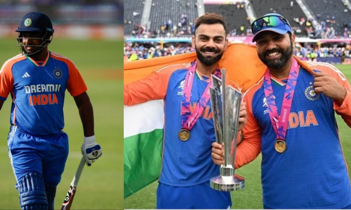 Sanju Samson, Rohit Sharma and Virat Kohli.