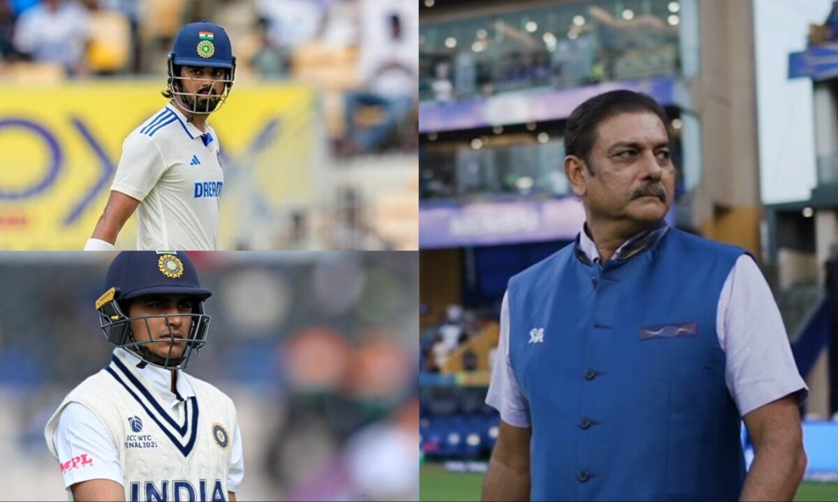 Ravi Shastri, KL Rahul and Shubman Gill.
