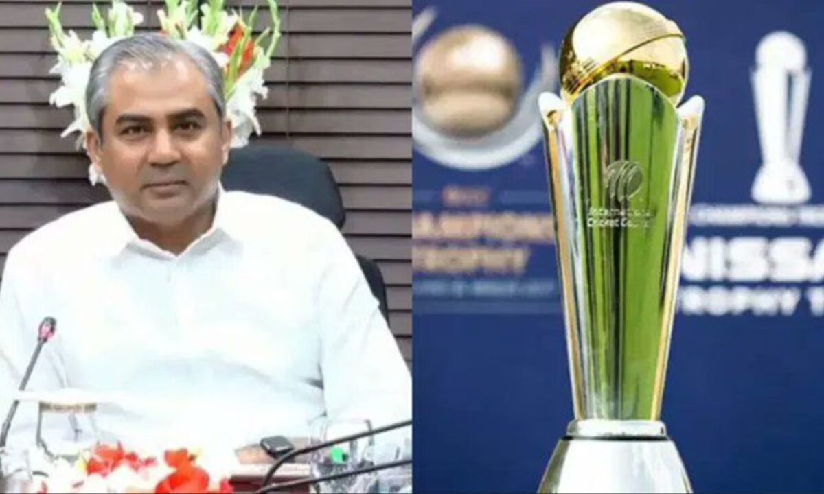 Pakistan Cricket Board (PCB) chairman Mohsin Naqvi and The Champions Trophy 2025.