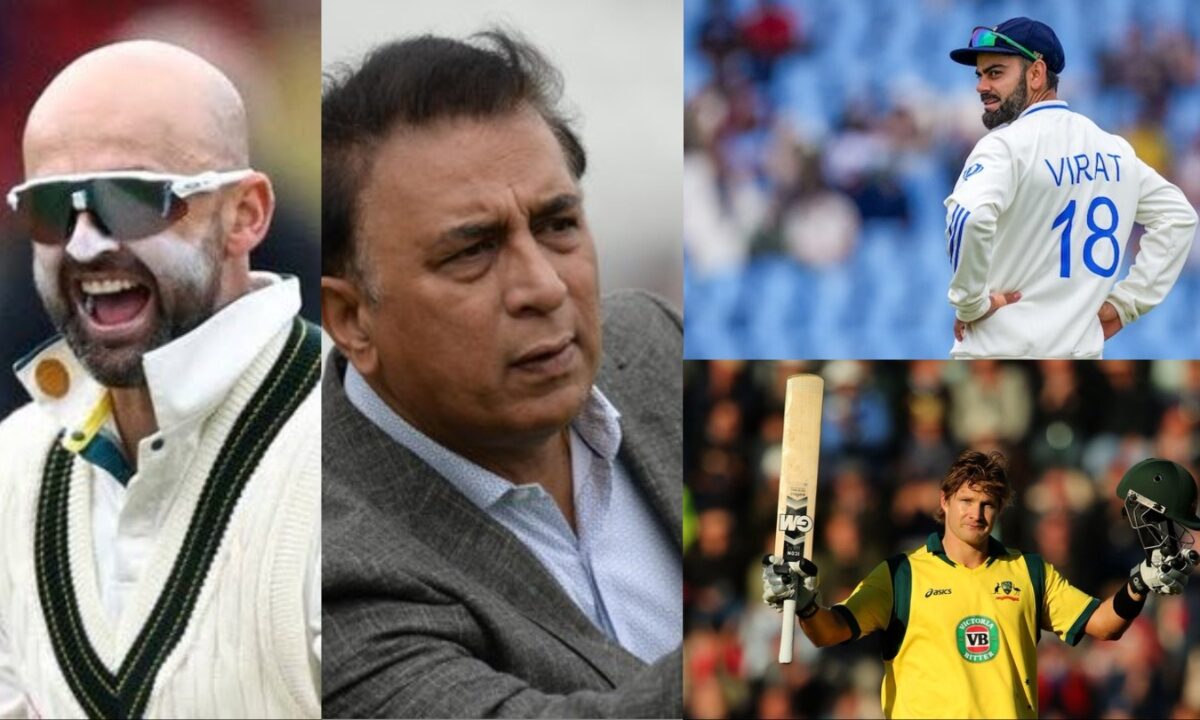 Nathan Lyon, Sunil Gavaskar, Virat Kohli and Shane Watson.