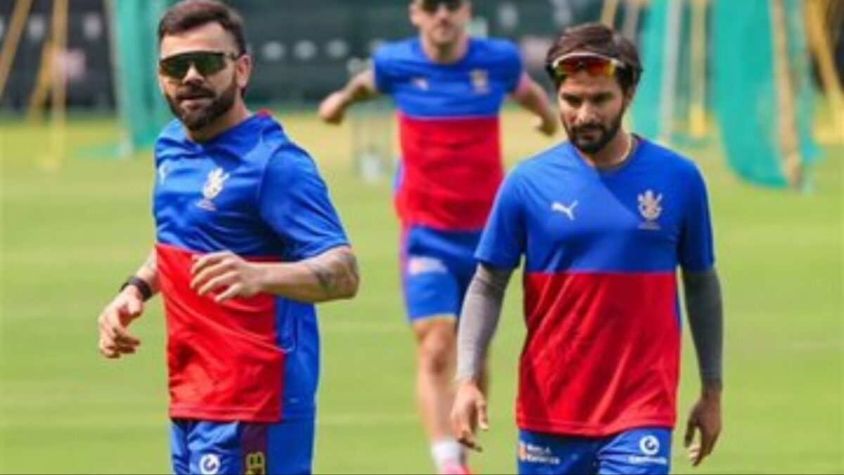 Rajat Patidar, Virat Kohli and Faf du Plessis.