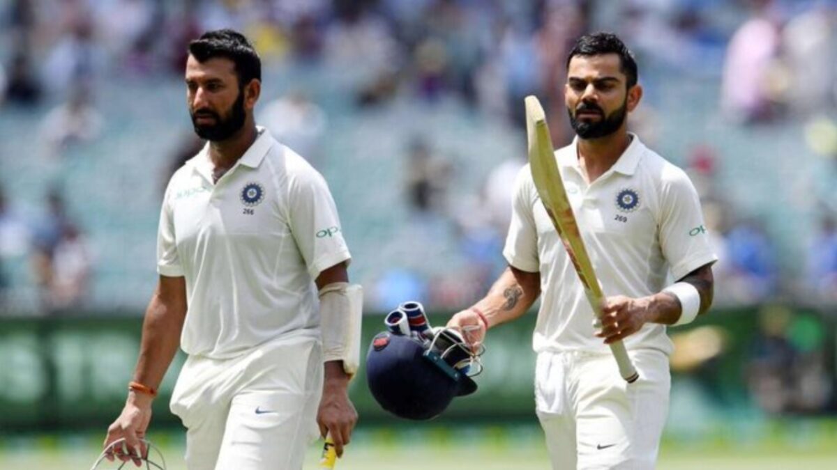 Cheteshwar Pujara and Virat Kohli.