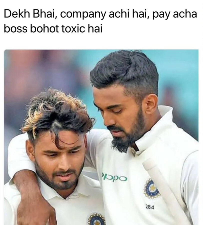 KL Rahul and Rishabh Pant meme. Photo- Twitter 