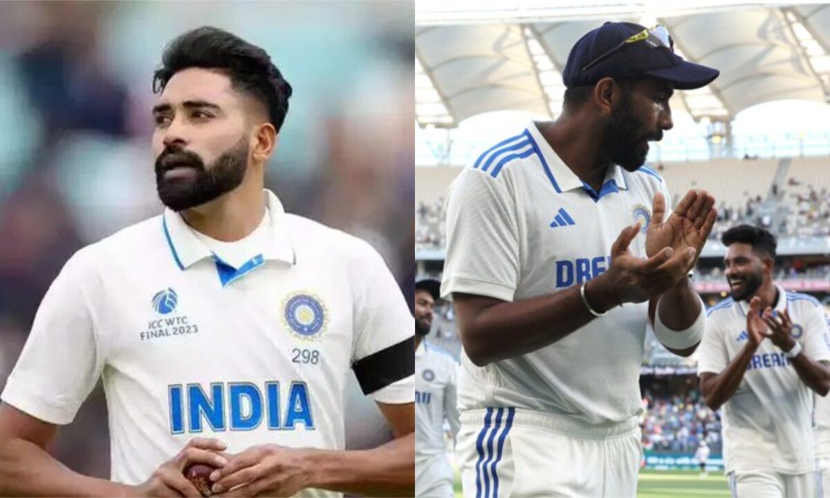 Mohammad Siraj and Jasprit Bumrah of India.