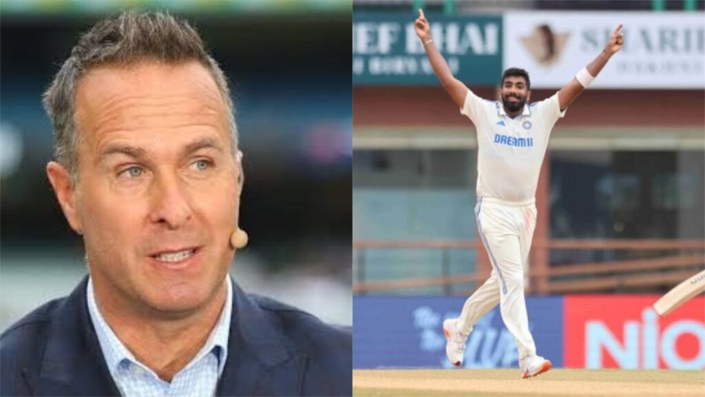 India's Jasprit Bumrah and England's Michael Vaughan.