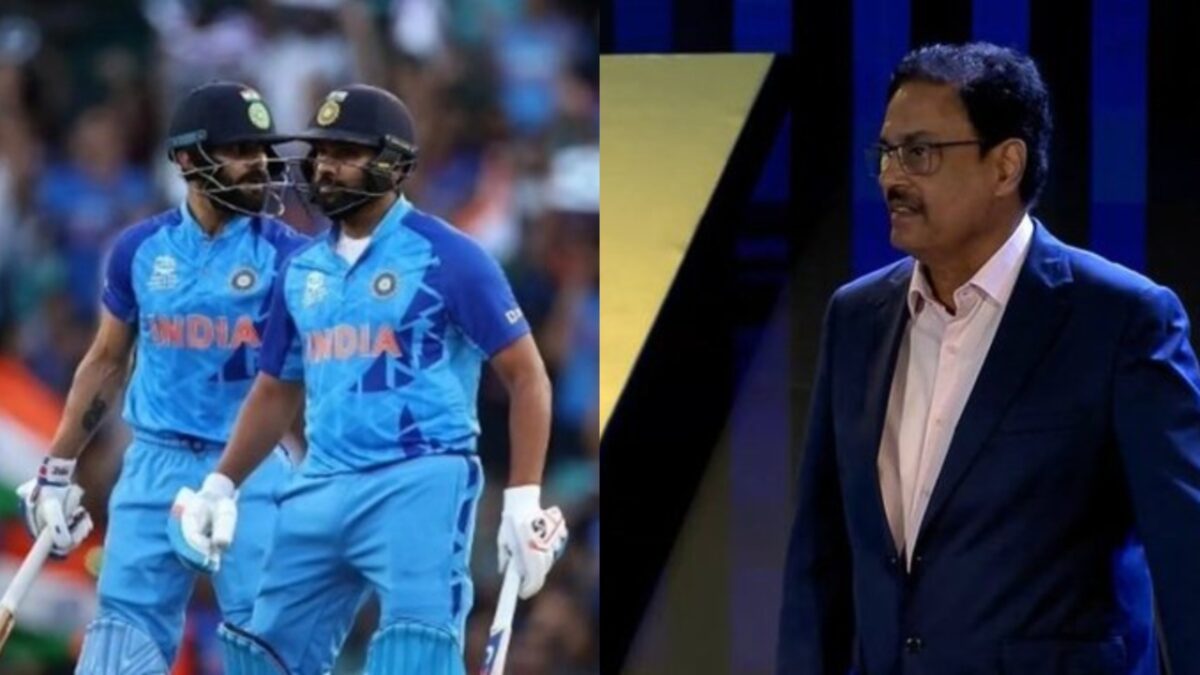 India's Rohit Sharma, Virat Kohli and Dilip Vengsarkar.