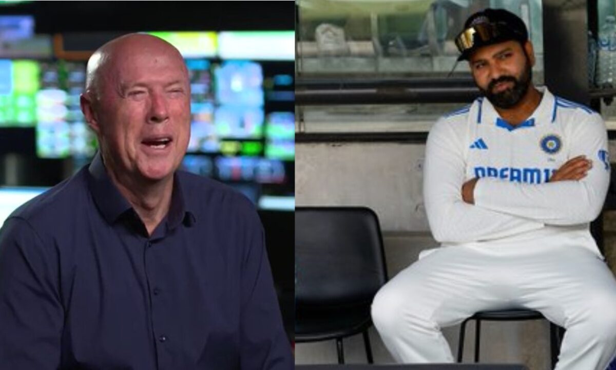 Kerry O'Keefe and India's captain Rohit Sharma.